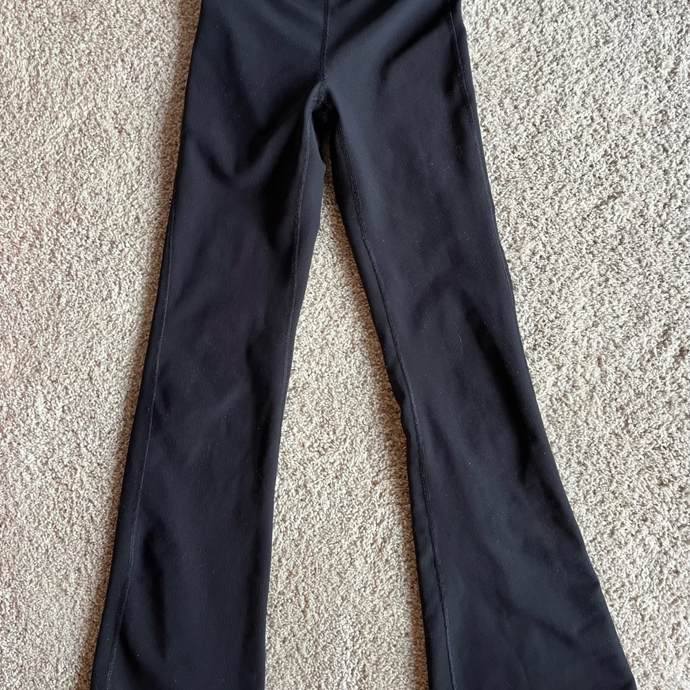 Black Flared Girls Yoga Leggings